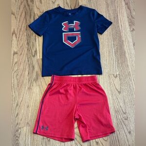Under Armour Boys Tech Short Sleeved Shirt and Shorts size 6